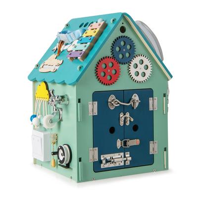 Costway Wooden Busy House Montessori Toy with Sensory Games & Interior - See Details