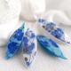 Tatting, Decoupaged Tatting Shuttle, 77mm 63mm Decoupage, Blue Tatting, Clover Style, Universal Sewing Accessories