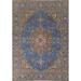 Blue Tabriz Persian Vintage Area Rug Handmade Living Room Wool Carpet - 9'9" x 12'10"