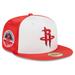 Men's New Era White Houston Rockets Throwback Satin 59FIFTY Fitted Hat
