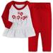 Girls Infant Wes & Willy Scarlet/White Nebraska Huskers Balloon Raglan 3/4-Sleeve T-Shirt Leggings Set