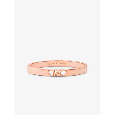 Michael Kors Precious Metal-Plated Brass Empire Logo Bangle Rose Gold One Size