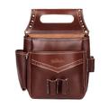 TOURBON Genuine Leather Cartridge Pouch for Shotgun Shooting Waist Belt Bag 12GA Ammo Storage Holder