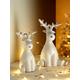 Very Home Set 2 Ceramic Deer Ornament Christmas Decorations