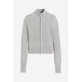 H & M - Rib-knit zip-through cardigan - Grey