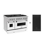 "ZLINE 48"" 6.0 cu. ft. Electric Oven and Gas Cooktop Dual Fuel Range with Griddle and White Matte Door in Fingerprint Resistant Stainless (RAS-WM-GR-48) - Zline Kitchen and Bath RAS-WM-GR-48"