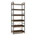 Costway 6-Tier Tall Industrial Bookcase with Open Shelves and 4 Hooks-Brown