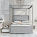 Classic and Stylish Design Full Size Canopy Bed Platform Bed House Bed Kids Bed with Trundle