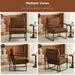 Mid-Century Modern Accent Chair Faux/Leather Armchair with Metal Frame