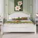 Traditional Concise Style White Solid Wood Platform Bed, No Need Box Spring