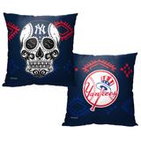 MLB Candy Skull New York Yankees Printed Throw Pillow