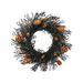 Black & Orange Skulls & Spiders Halloween Twig Wreath, 22-Inch