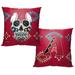 MLB Candy Skull Arizona Diamondbacks Printed Throw Pillow