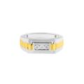 Women's Men'S Yellow Gold Over Silver Diamond Accent Miracle-Set 3 Stone Ridged Band Ring by Haus of Brilliance in Yellow Gold (Size 9)