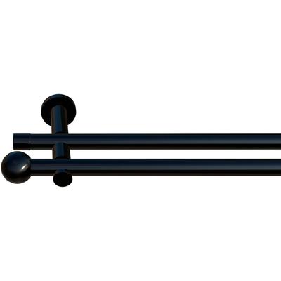 Gardinenstange INDEKO "Colombes", schwarz (schwarz, glanz), L:250cm Ø:20mm, Gardinenstangen, Komplett-Set inkl. Montagematerial Image
