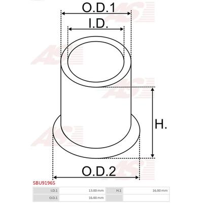 AS-PL Buchse, Starterwelle Universal für ISUZU 8941780370 SBU9196S Image