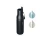 LARQ Bottle Flip Top 17oz - Insulated Stainless Steel Water Bottle with Straw | BPA Free | Reusable Water Bottle for Sports, Gym, and Travel | Keep Drinks Cold for 24 Hours, Obsidian Black