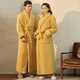 Men's Winter Bathrobe Long Sleeve Warm Turn Down Collar Man Fluffy Bath Robe With Sashes Solid