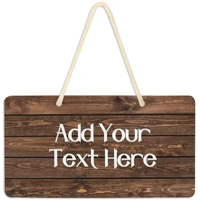 Personifizierte Vintage Braun Holz Bord Hängen Tür Zeichen Hinzufügen Ihre Text Zeichen Veranda Wand Image