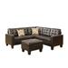 4 Piece Modular Sectional Leather Sofa, Espresso