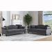 2-Piece Chesterfield Sofa Sets Velvet Upholstered 3-Seater Sofa with Nailhead