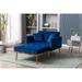 Velvet Tufted Chaise Lounge with Chair & Ottoman Sets, Chaise Sofa Bed 62.2" Bench for Living Room Accent Chairs, Navy