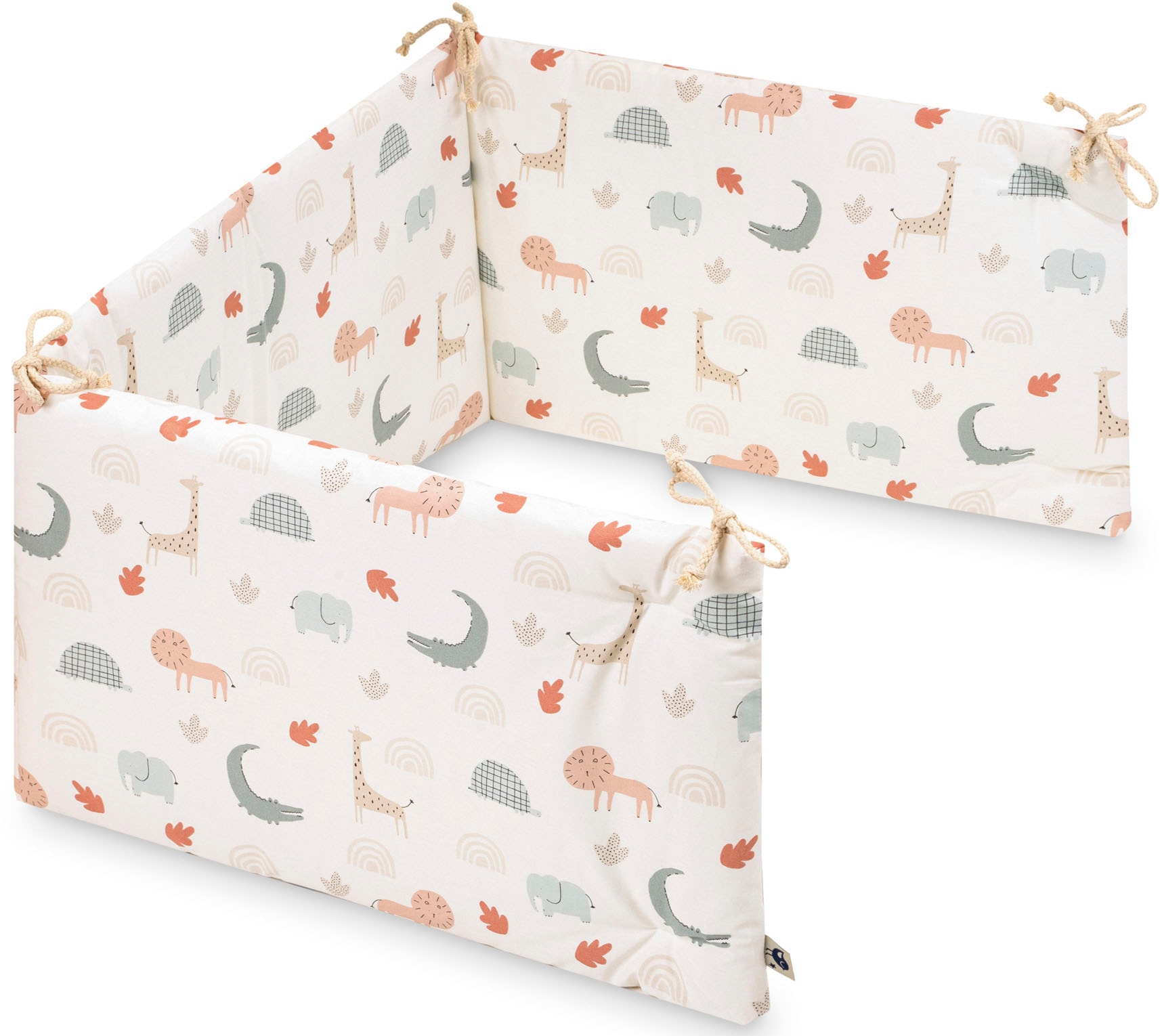 Bettnestchen JULIUS ZÖLLNER "Organic, Wild Friends", bunt (wild friends), Obermaterial: 100% Baumwolle. Füllung: 100% Polyester, Bettnestchen, Made in Germany Image