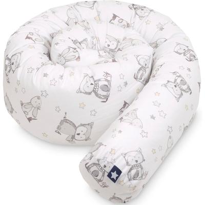 Nestchenschlange JULIUS ZÖLLNER "Häschen und Eule", weiß (häschen und eule), Obermaterial: 100% Baumwolle. Füllung: 100% Polyester, Bettnestchen, Made in Germany