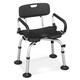 COSTWAY Shower Chair, Height Adjustable Tub Shower Seat with U-Shaped Seat and Shower Buckle, Non-Slip Bathroom Detachable Bathtub Stool Chairs for Elderly Disabled Handicap (Black)