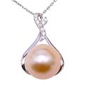 JYX Pearl 14K Gold Necklace AAA Quality Genuine 12mm Golden Round South Sea Tahitian Cultured Pearl Pendant Necklace for Women