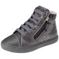 Geox J Gisli Girl B Sneaker, Dk Grey Silver, 3 UK