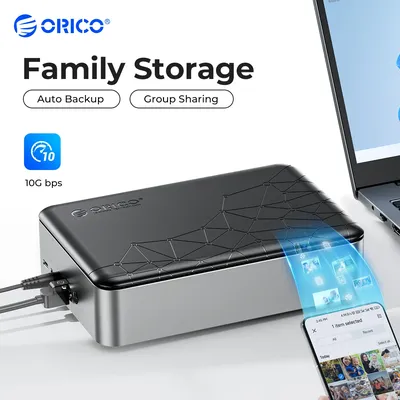 ORICO-Stockage domestique avec sauvegarde automatique port de type C disque dur 3.5 SSD stockage