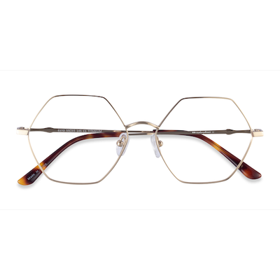 Unisex s geometric Gold Titanium Prescription eyeglasses - Eyebuydirect s Esto