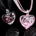 Creative Delicate Murano Glass Flower Neckalce Women Romantic Heart Pendant Chain Choker Necklace