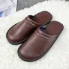 Plus Große Größe 47 48 Unisex Echtes Leder Hausschuhe Wasserdichte Indoor Haus Marke Schuhe Männer