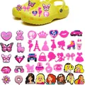 Heiße 1 stücke rosa Prinzessin Stil PVC Schuh Charms Zeichentrick figuren dekorieren Schuh zubehör