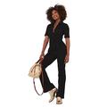 Joe Browns Damen Zip Front Sustainable Stretch Denim Straight Leg Jumpsuit Overall mit geradem Bein, Black, 6