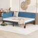 Versatile Full/Twin Size Upholstered Daybed Sofa Bed Frame with Linen Cover Mattress