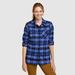 Eddie Bauer Women's Eddie Bauer Performance Flannel 2.0 Shirt - Blue Topaz - Size L