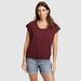 Eddie Bauer Women's Mountain Town Textured Short-Sleeve Top - Burgundy - Size XXL