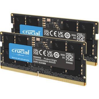 Crucial 64GB Laptop DDR5 5600 MHz SO-DIMM Memory Kit (2 x 32GB) CT2K32G56C46S5