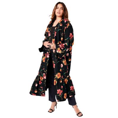 Plus Size Women's Reversible Printed Duster by Jun...