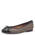 MARCO TOZZI Damen Ballerinas mit Schleife Vegan, Schwarz (Black Comb), 38