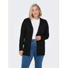 Strickjacke ONLY CARMAKOMA "CARESLY L/S OPEN CARDIGAN NOOS KNT", Damen, Gr. S (42/44), schwarz, Strick, Feinstrick, Obermaterial: 50% Viskose, 27% Nylon, 23% Polyester, unifarben, casual, regular fit hüftbedeckend, V-Ausschnitt, Langarm, Strickjacken