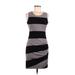 Calvin Klein Casual Dress - Sheath: Gray Stripes Dresses - Women's Size 4