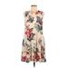 R.Rouge Casual Dress - DropWaist: Ivory Print Dresses - Women's Size Medium