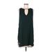 Bar III Casual Dress - Shift Crew Neck Sleeveless: Green Print Dresses - Women's Size Medium