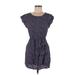 River Island Casual Dress - Mini Scoop Neck Short sleeves: Purple Floral Dresses - Women's Size 6
