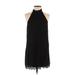 Lulus Casual Dress - Shift Halter Sleeveless: Black Print Dresses - Women's Size Small