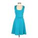 Banana Republic Casual Dress - A-Line Scoop Neck Sleeveless: Blue Solid Dresses - Women's Size 0 Petite